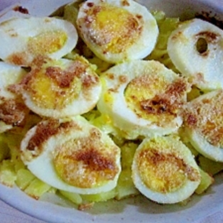 茹で卵とポテトのマヨ焼き